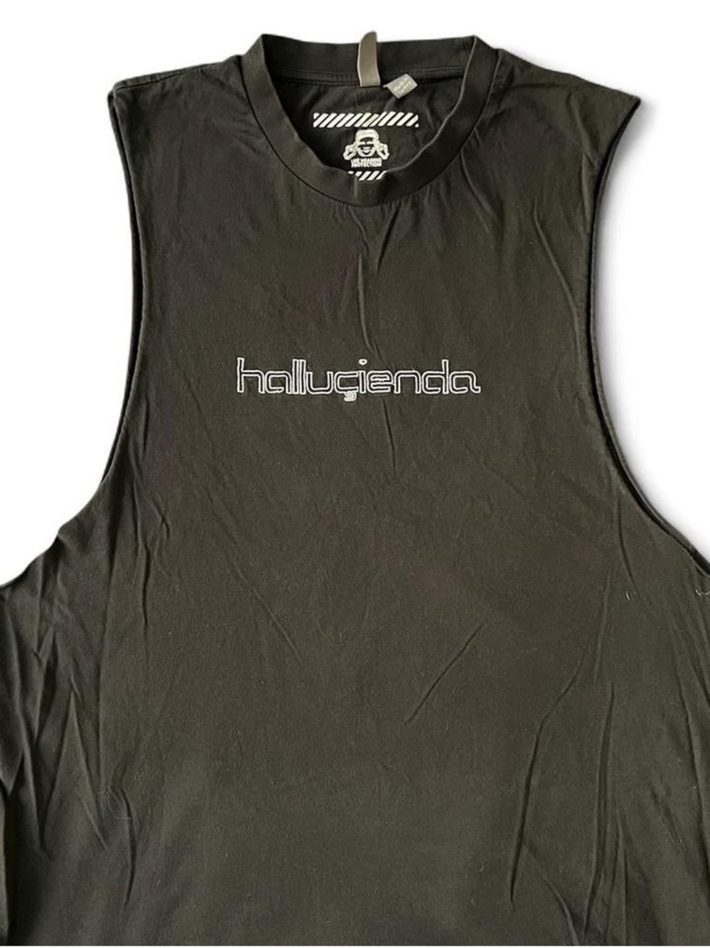 ASOS Black 'hallucienda' Sleeveless Muscle Tank